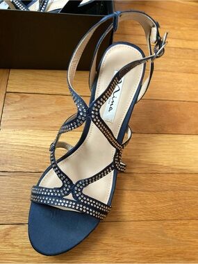Nina Navy Strappy Stiletto Heel